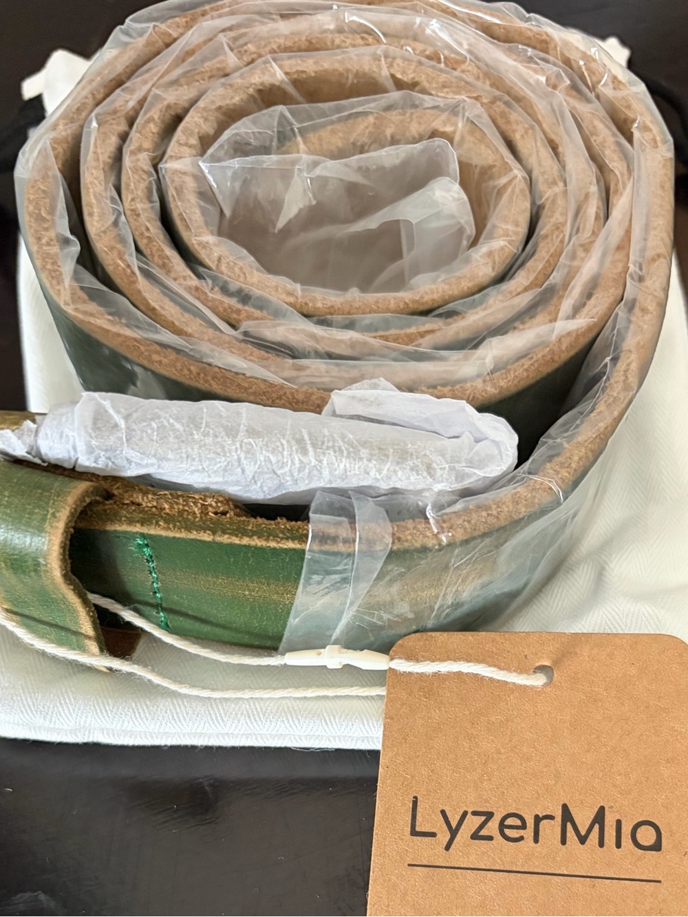 Lyzer Mia Genuine Leather Green Western Boho Belt. 36 - 42”. Width 1.6” - Picture 3 of 8